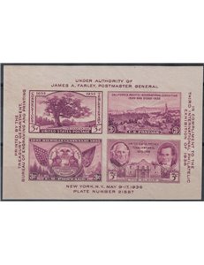 USA 1936 New York Philatelic Exhibition s/s MNH**