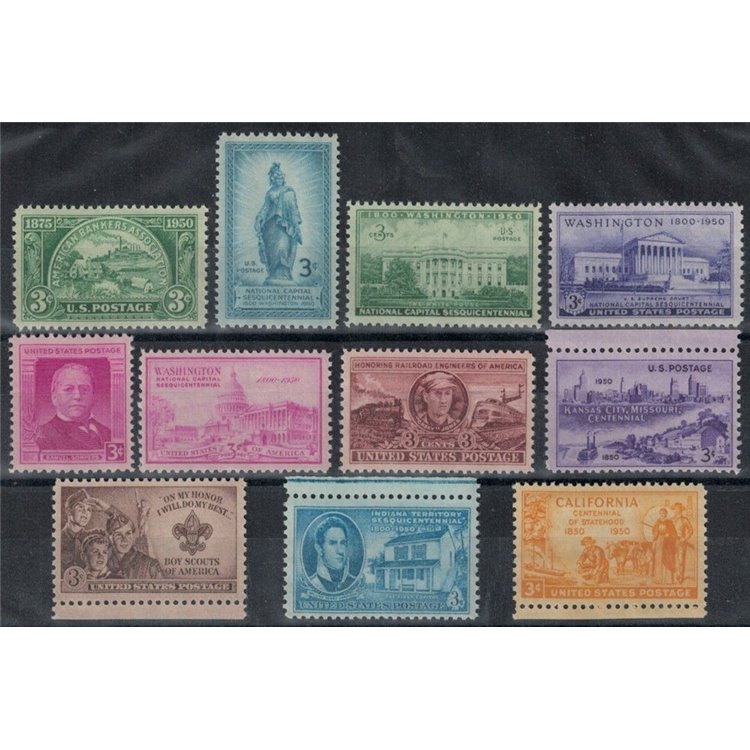 USA 1950 Complete vintage 11v MNH**
