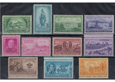 USA 1950 Complete vintage 11v MNH**