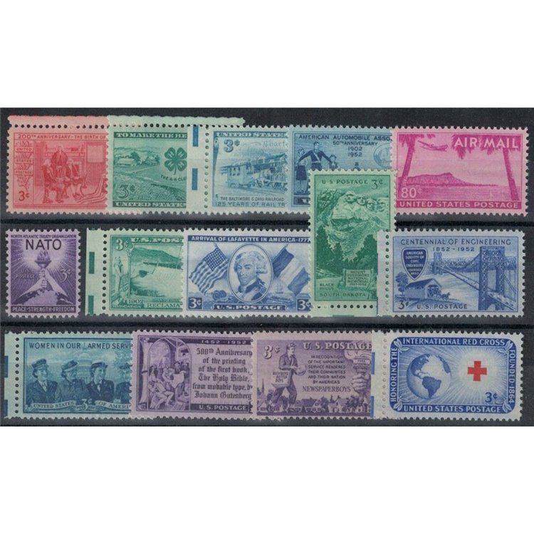 USA 1952 Complete vintage 14v MNH**