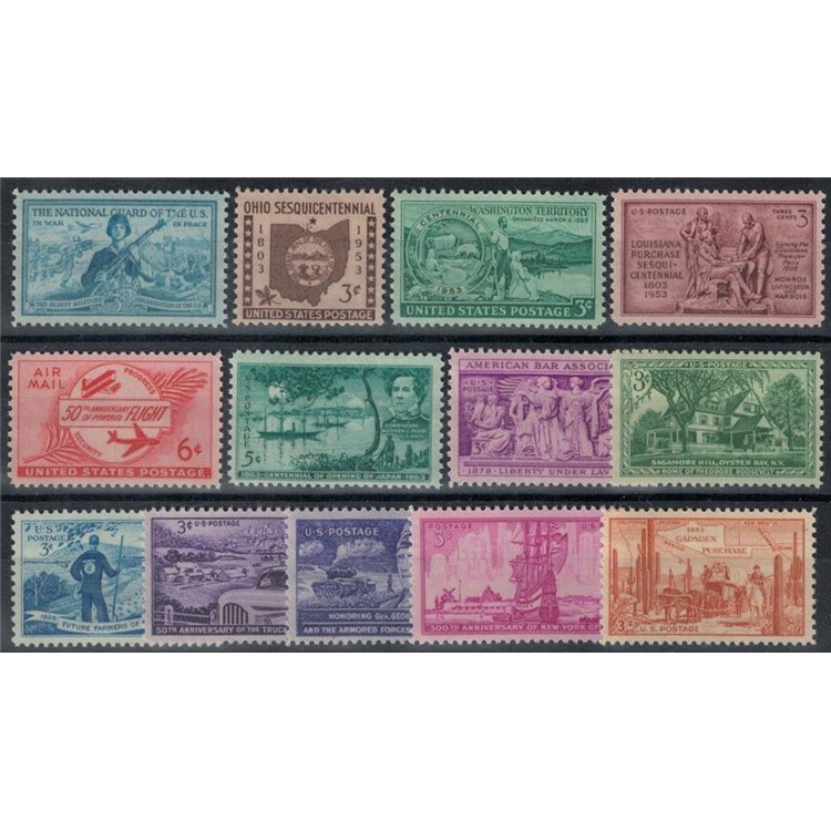 USA 1953 Annata completa 13v MNH**