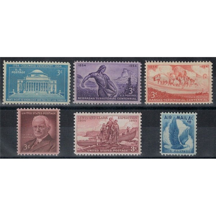 USA 1954 Complete vintage 6v MNH**