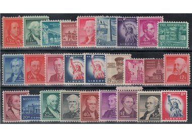 USA 1954-61 Serie ordinaria Libertà 27v MNH**