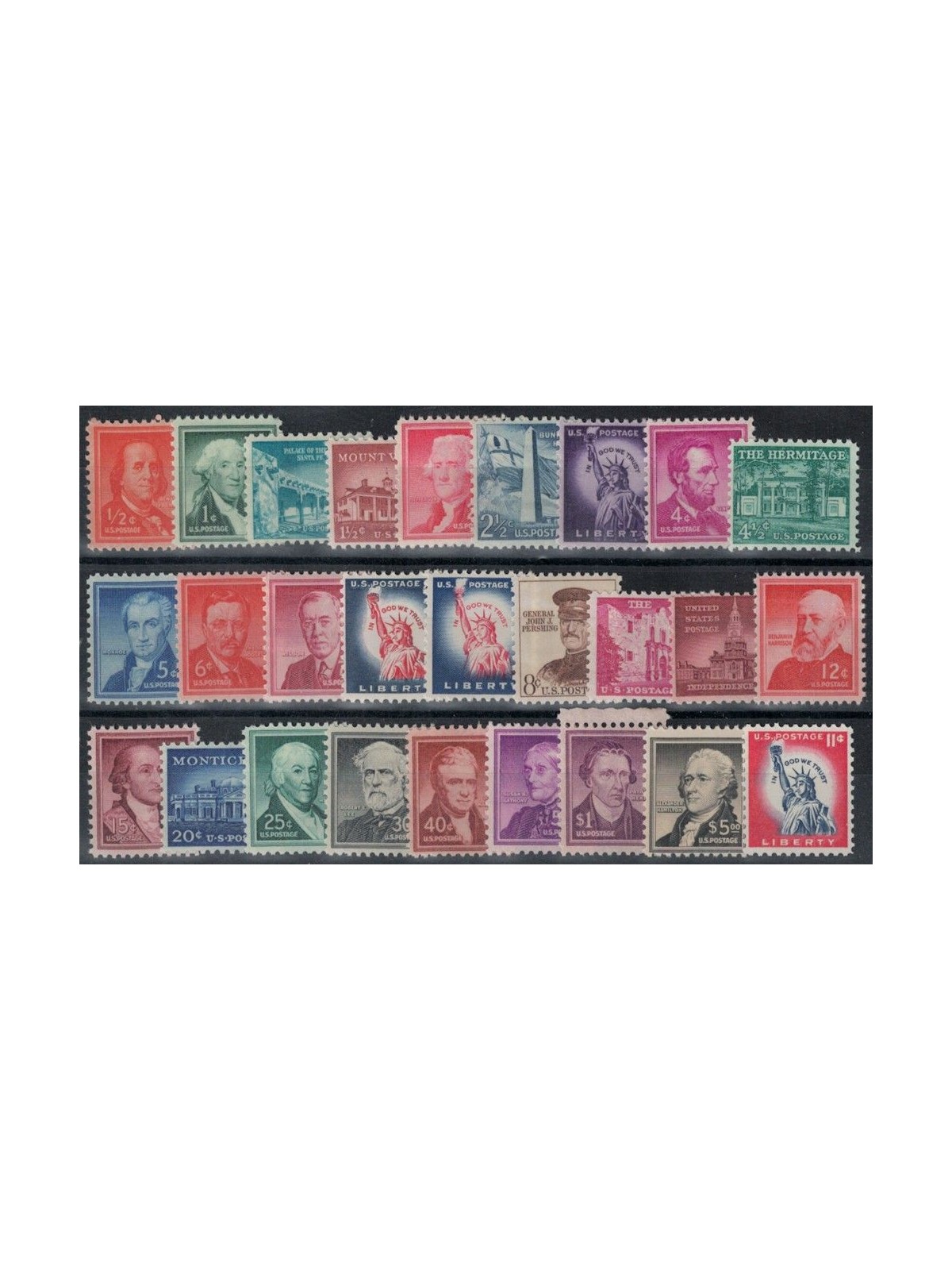 USA 1954-61 Serie ordinaria Libertà 27v MNH**