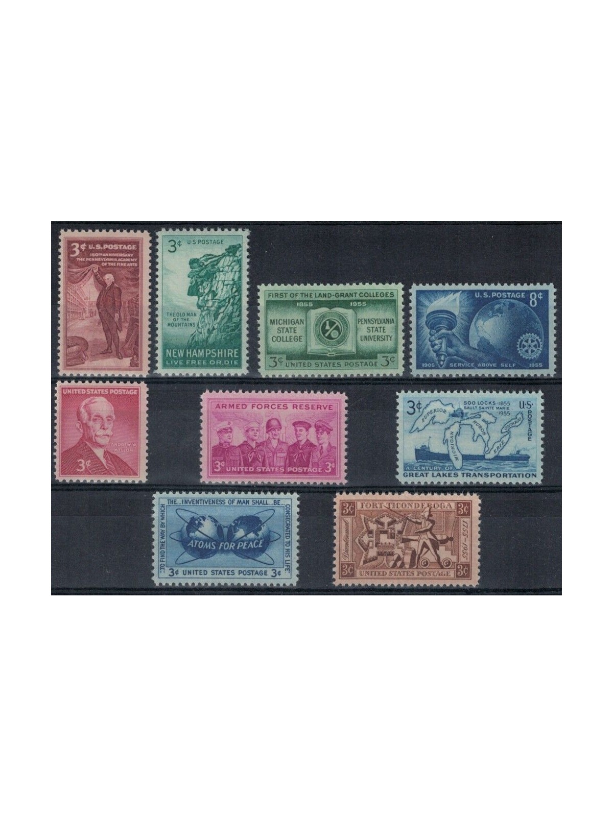 USA 1955 Annata completa 9v MNH**