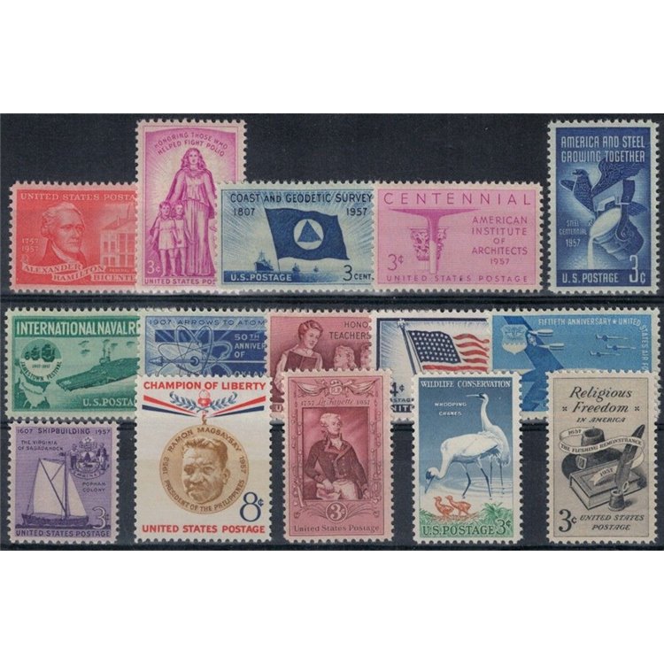 USA 1957 Complete vintage 15v MNH**