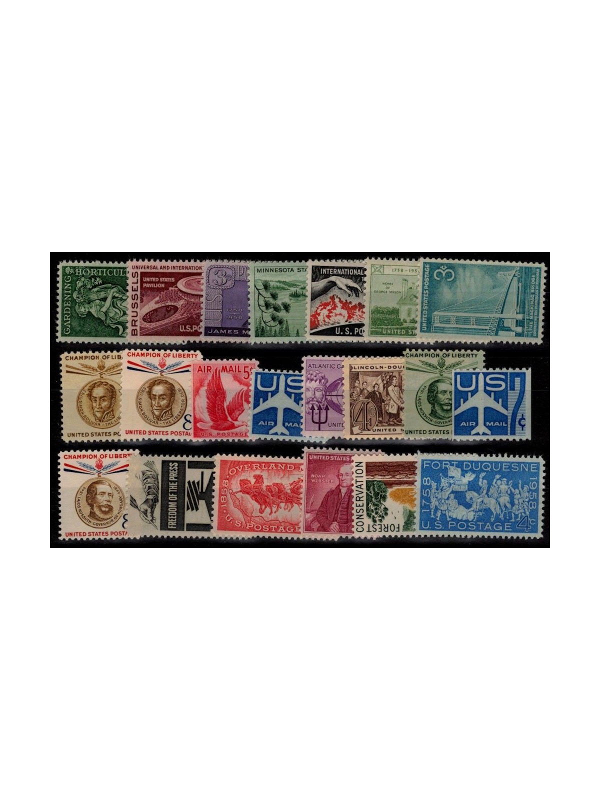 USA 1958 Complete vintage 21v MNH**