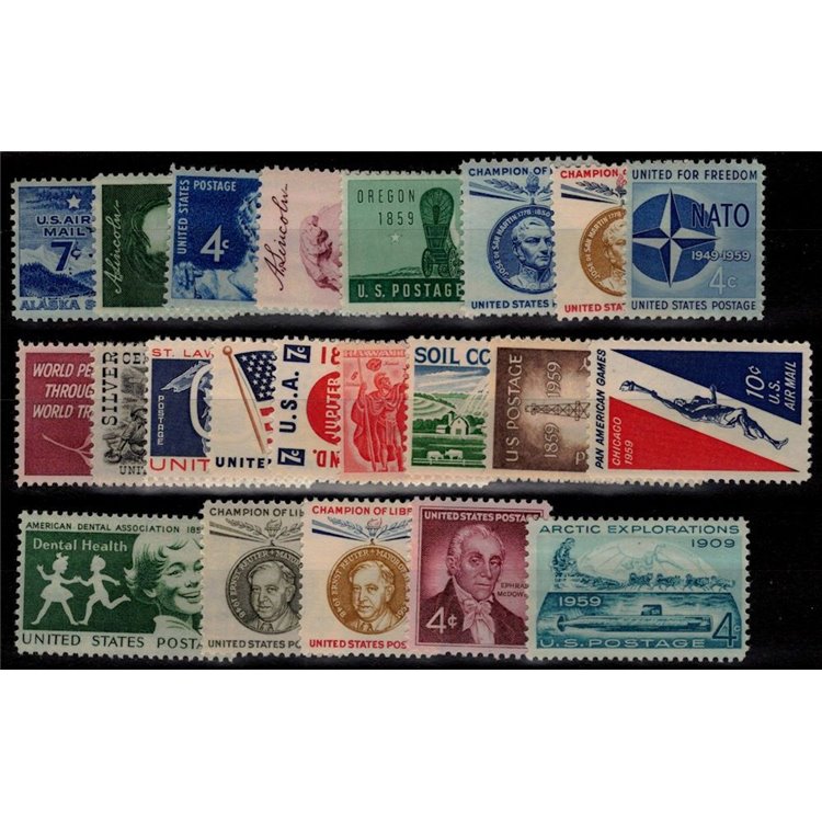 USA 1959 Complete vintage 22v MNH**