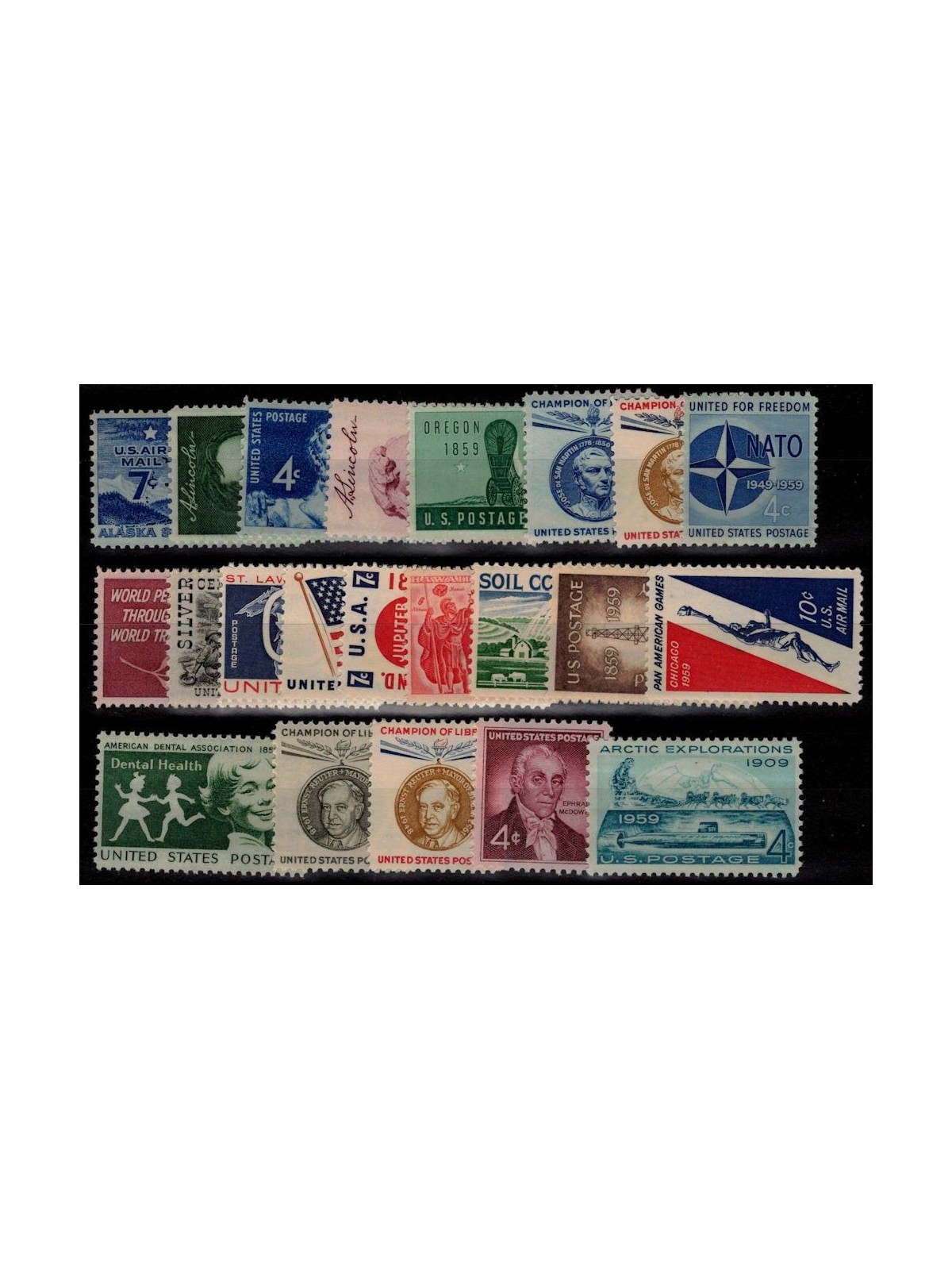 USA 1959 Complete vintage 22v MNH**