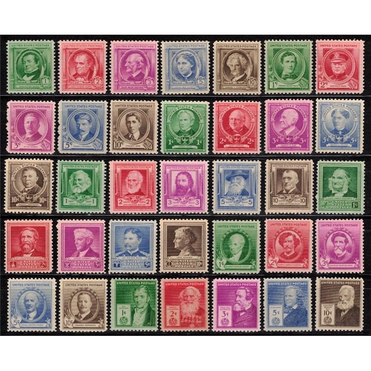 USA 1940 Famous People 35v MNH**