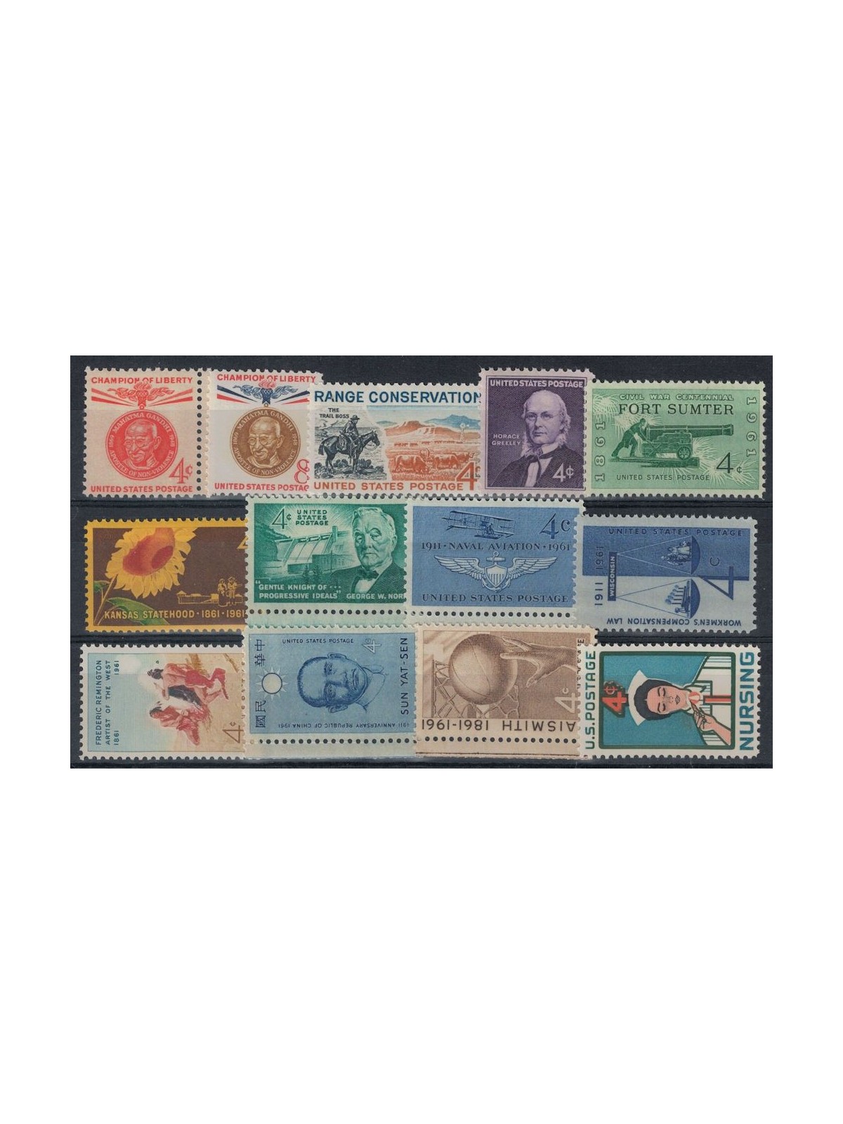 USA 1961 Complete vintage 13v MNH**