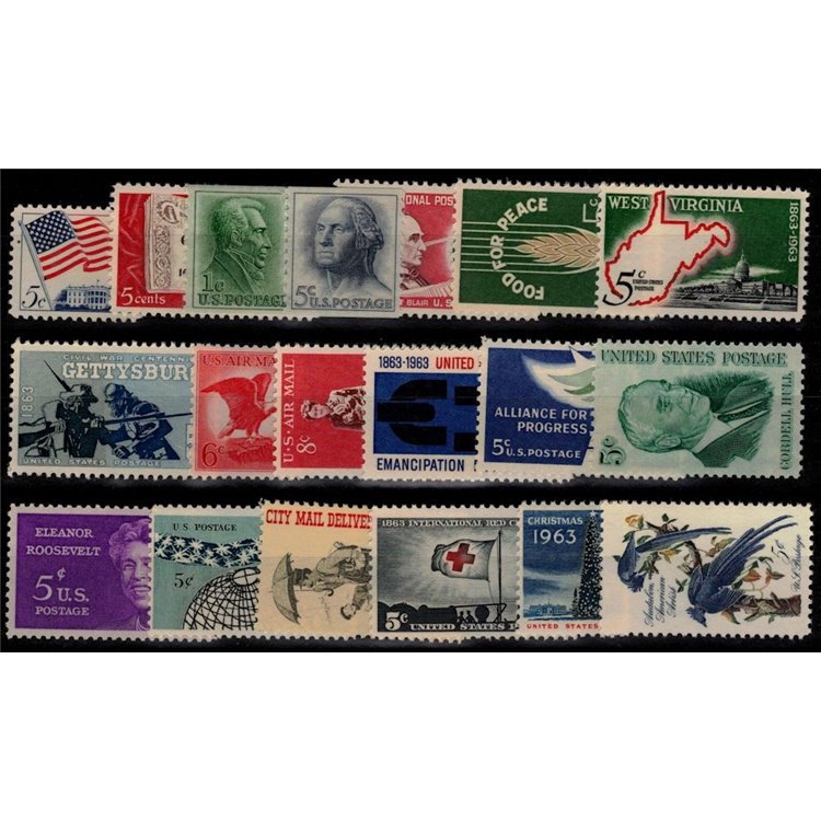 USA 1963 Annata completa 19v MNH**