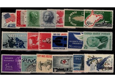 USA 1963 Annata completa 19v MNH**