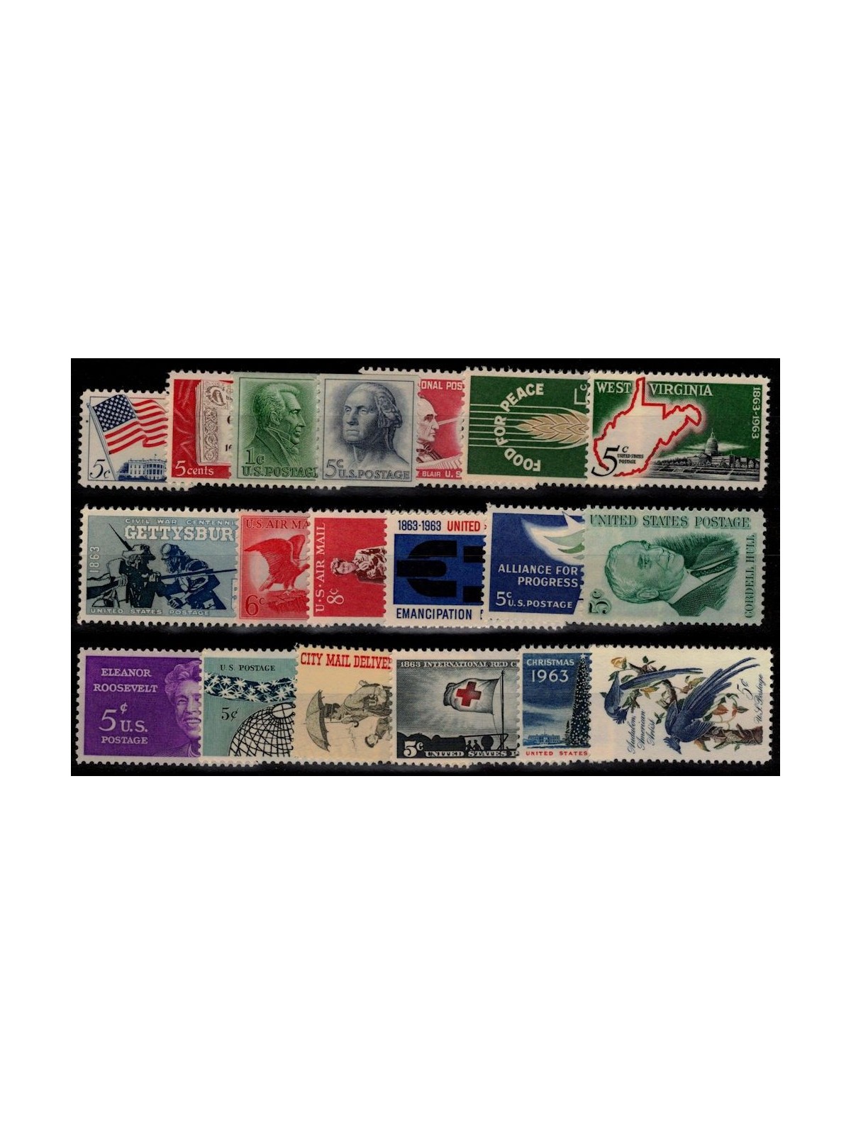 USA 1963 Complete vintage 19v MNH**