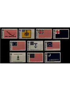 USA 1968 Historical Flags 10v MNH**