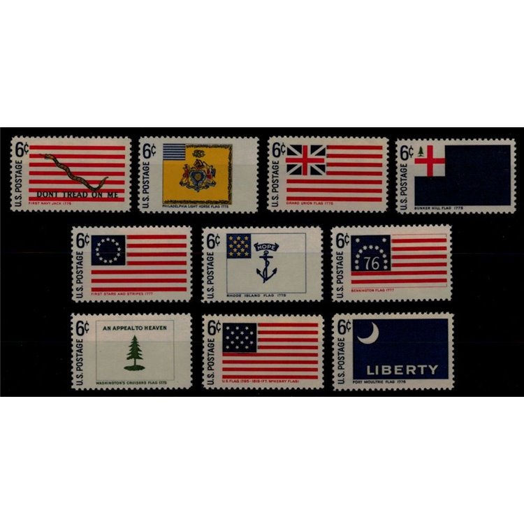 USA 1968 Bandiere storiche 10v MNH**