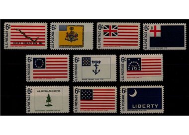 USA 1968 Historical Flags 10v MNH**