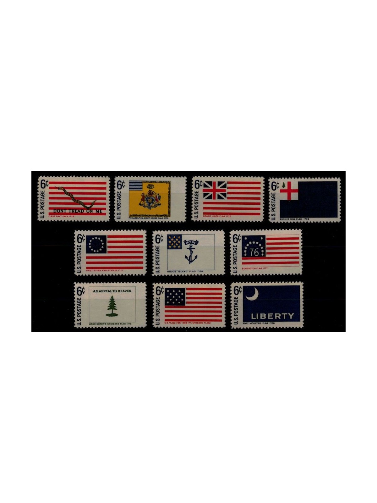 USA 1968 Bandiere storiche 10v MNH**