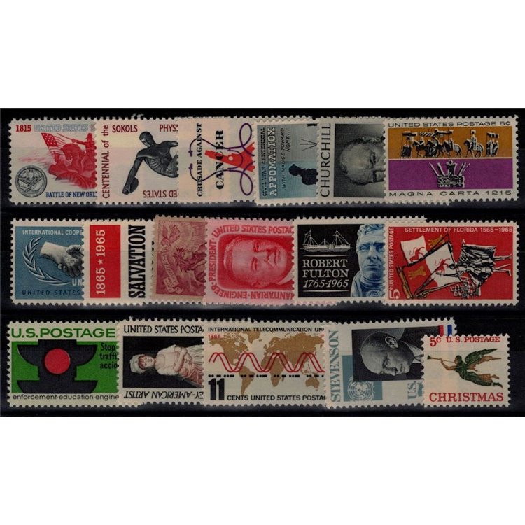 USA 1965 Complete vintage 17v MNH**