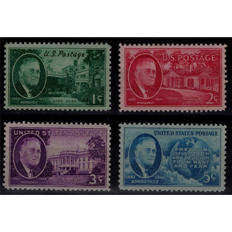 USA 1945 President Roosevelt 4v MNH**