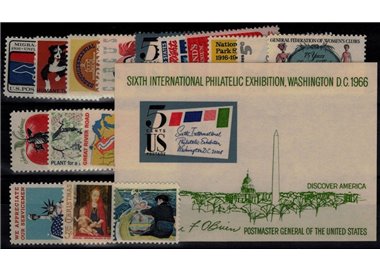 USA 1966 Complete vintage 16v + 1 s/s MNH**