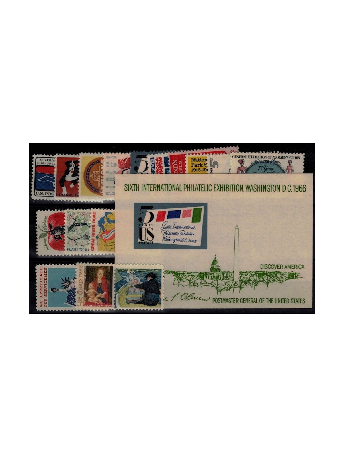 USA 1966 Complete vintage 16v + 1 s/s MNH**