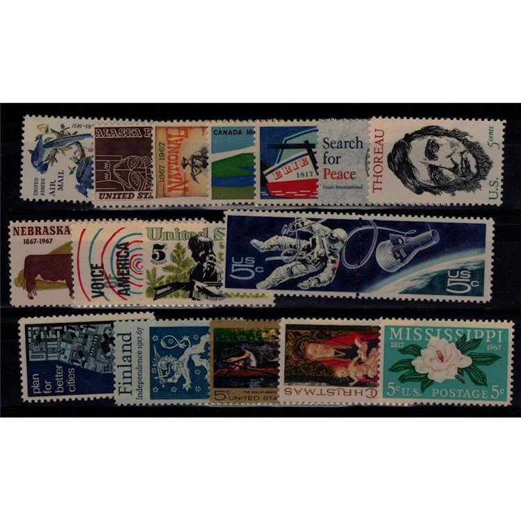 USA 1967 Complete vintage 17v MNH**