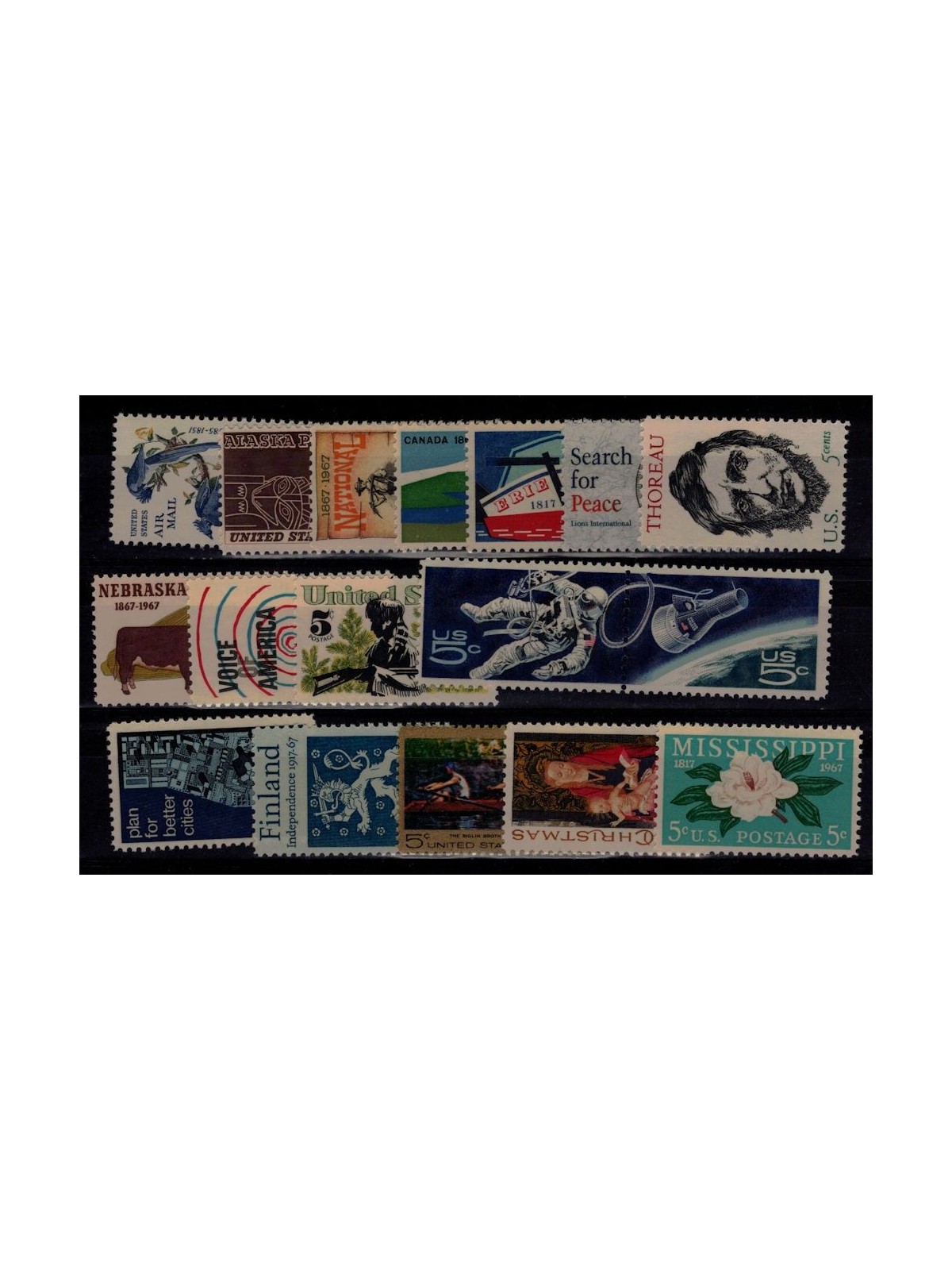 USA 1967 Complete vintage 17v MNH**