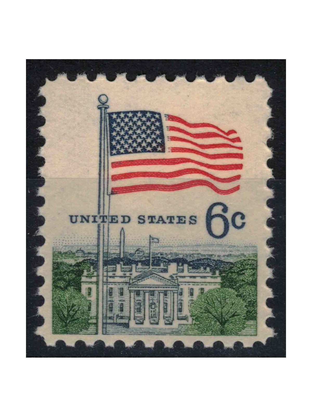 USA 1968 Bandiera e Casa Bianca MNH**