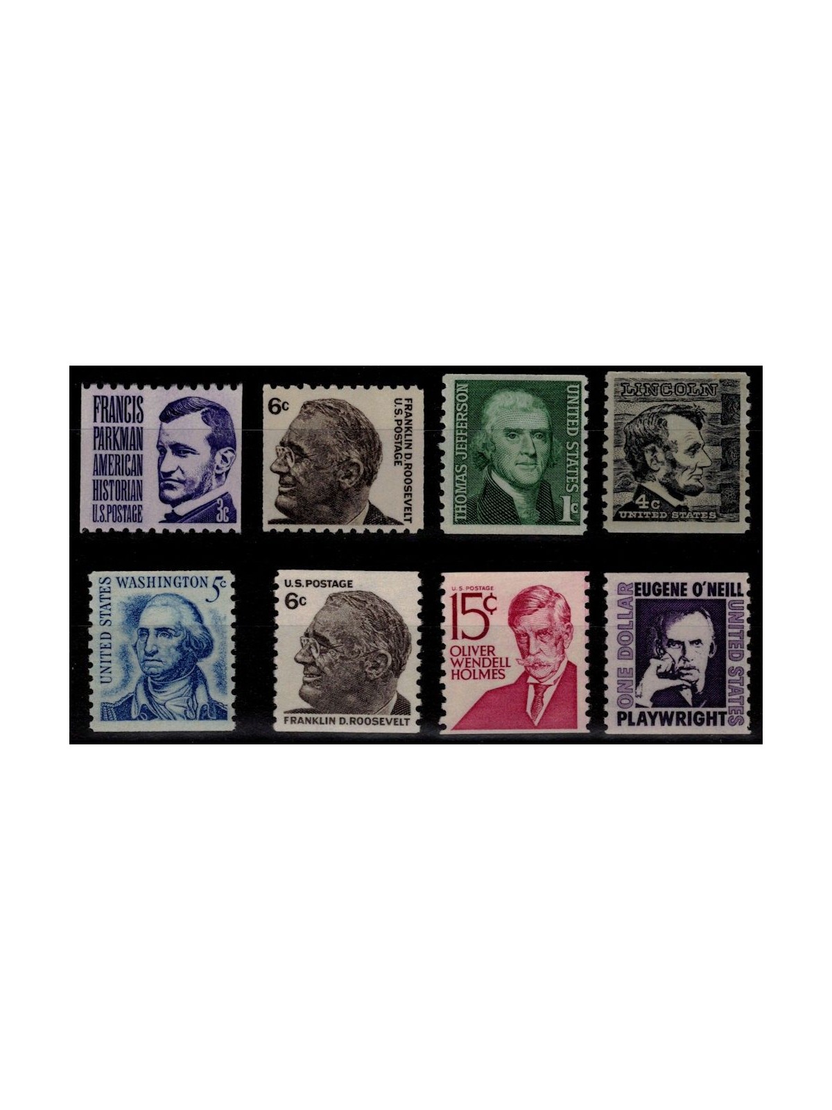 USA 1966-78 Grandi personaggi americani (da bobina) 8v MNH**