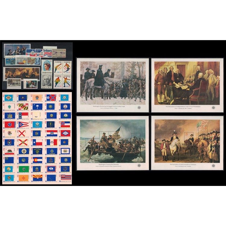 USA 1976 Annata completa 72v + 4 BF MNH**