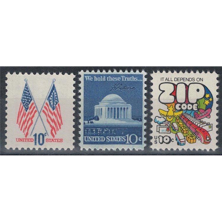 USA 1973-74 Soggetti vari 3v MNH**