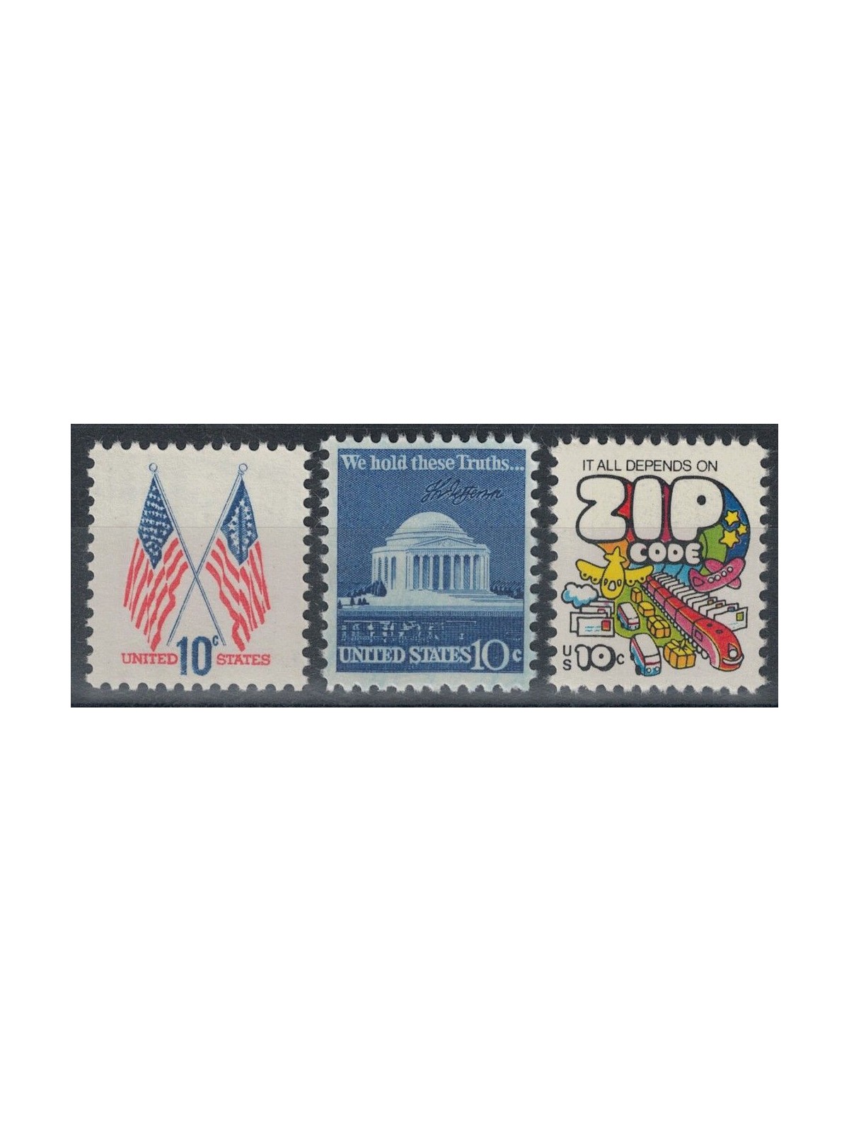 USA 1973-74 Various subjects 3v MNH**