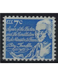 USA 1972 Benjamin Franklin (7c light blue) MNH**