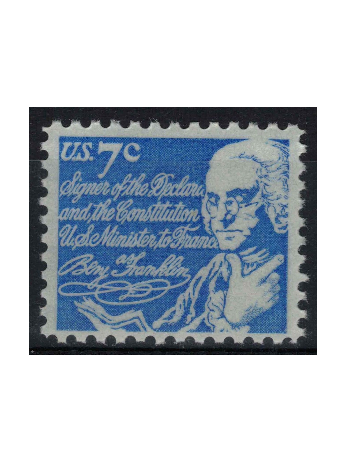 USA 1972 Benjamin Franklin (7c light blue) MNH**