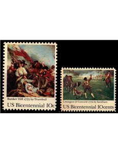 USA 1975 American Revolution (Battles) 2v MNH**