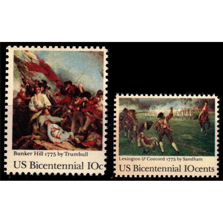 USA 1975 American Revolution (Battles) 2v MNH**