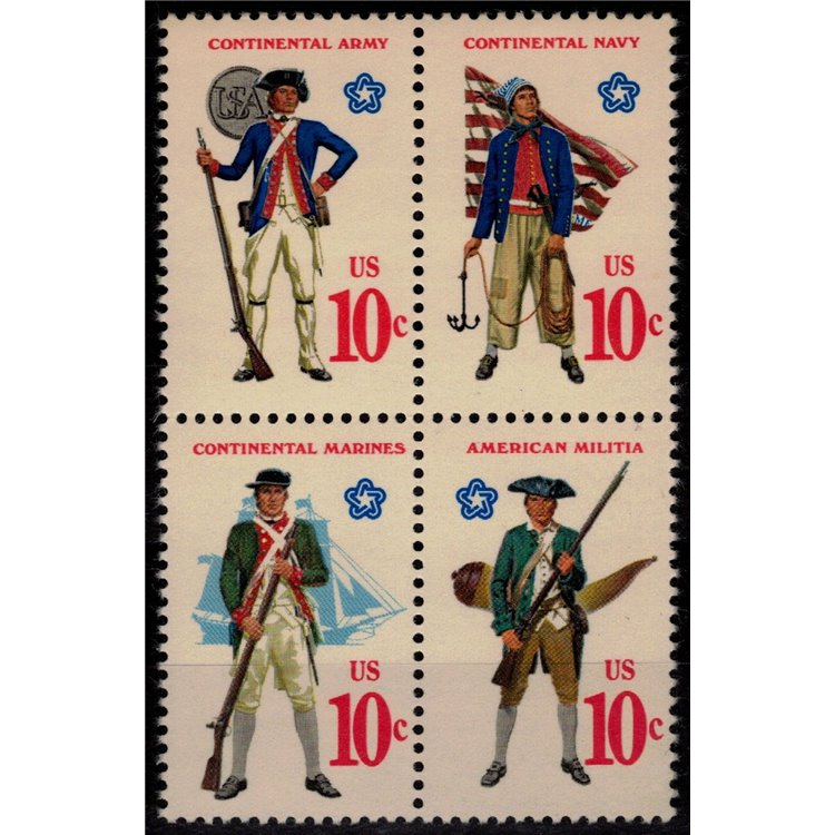 USA 1975 American Revolution (Vintage Uniforms) 4v MNH**