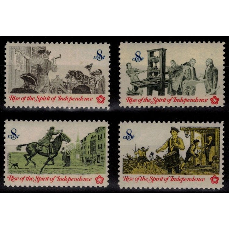 USA 1973 Rivoluzione americana (Comunicazioni) 4v MNH**