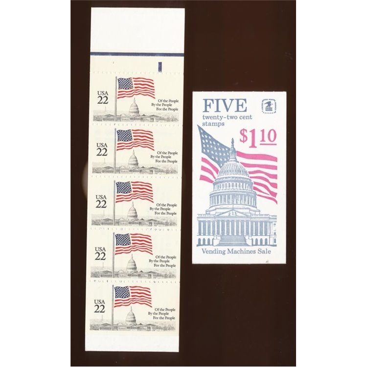 USA 1985 Flag and Dome booklet of 5v MNH**