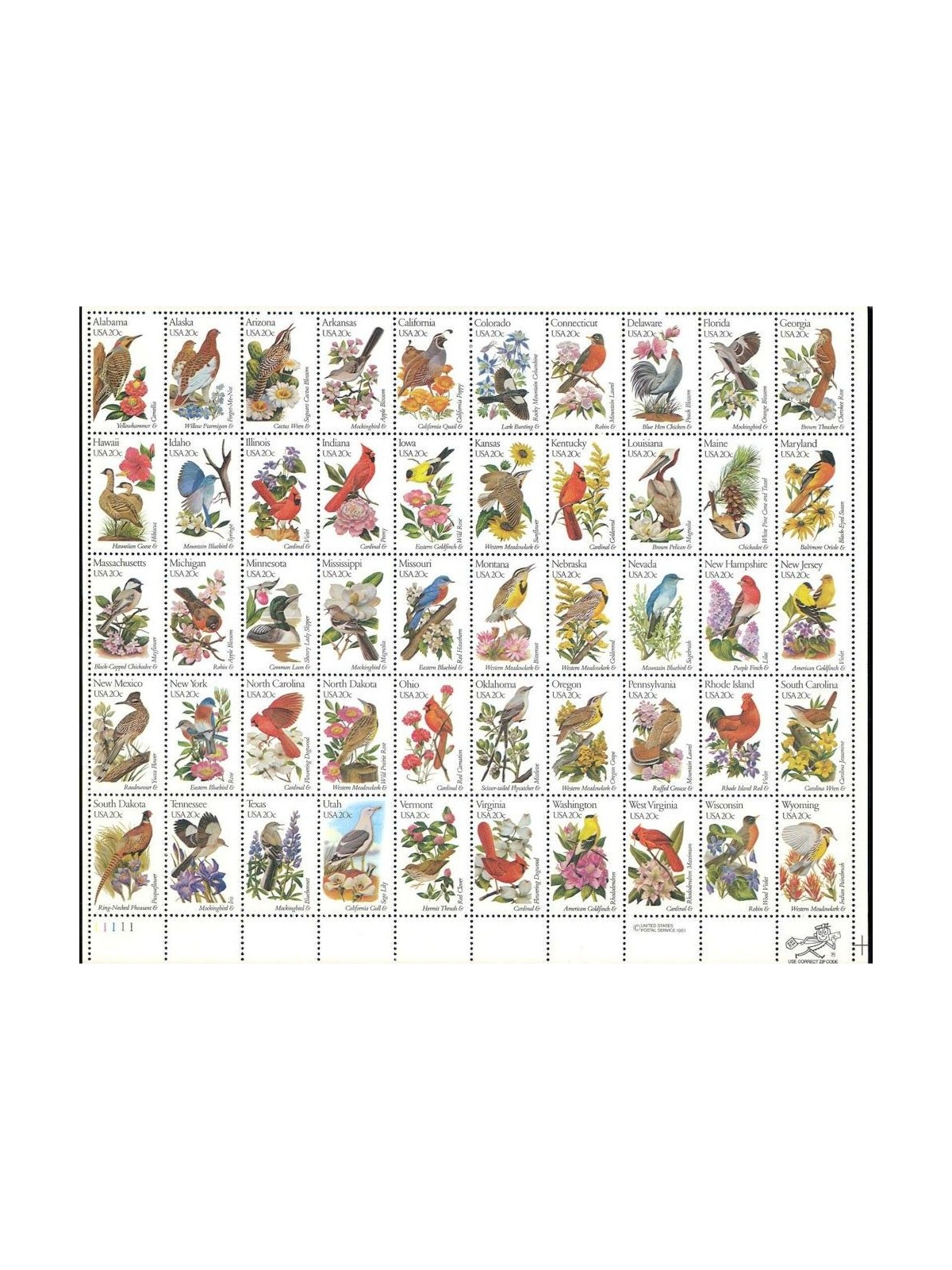 USA 1982 Fauna and Flora 50v MNH**