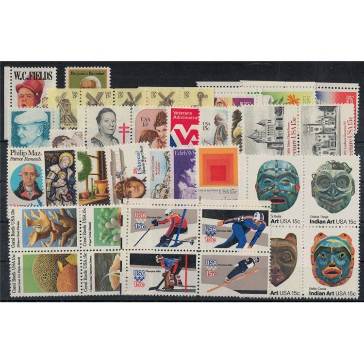 USA 1980 Annata completa 43v MNH**