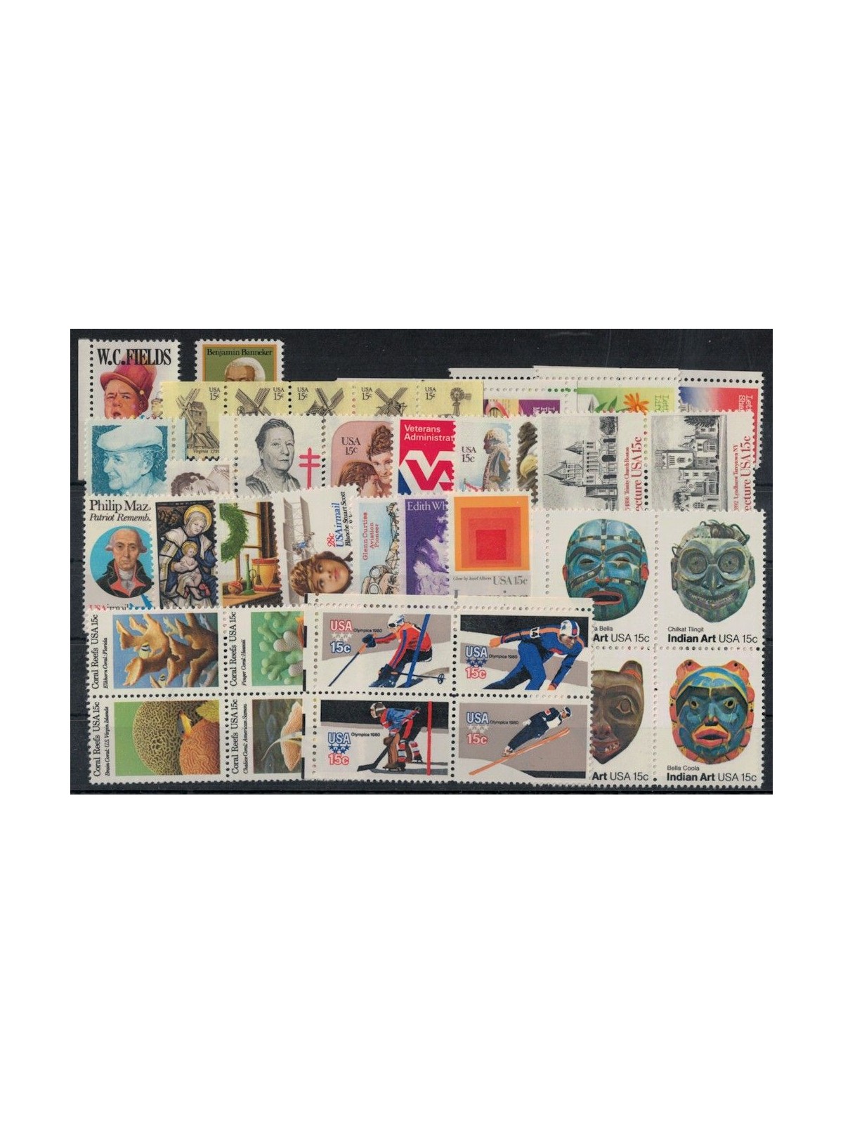 USA 1980 Annata completa 43v MNH**