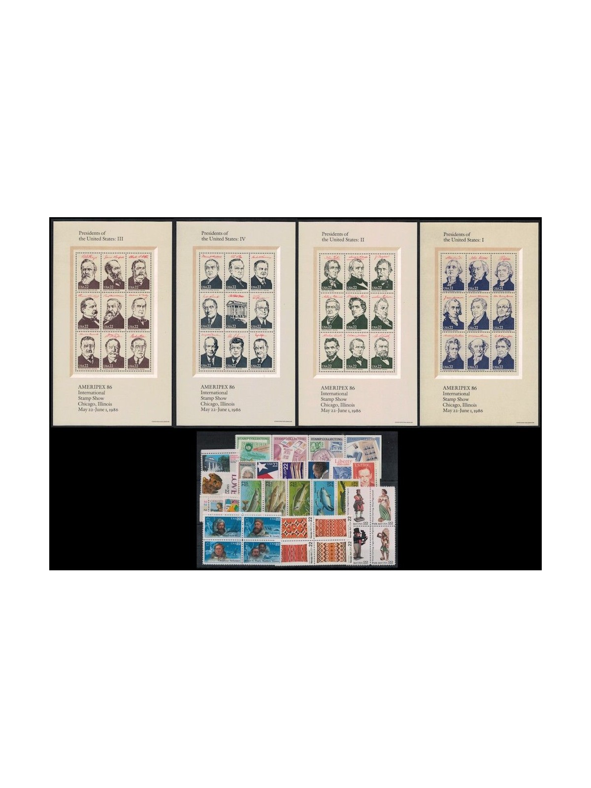 USA 1986 Annata completa 31v + 4 BF MNH**