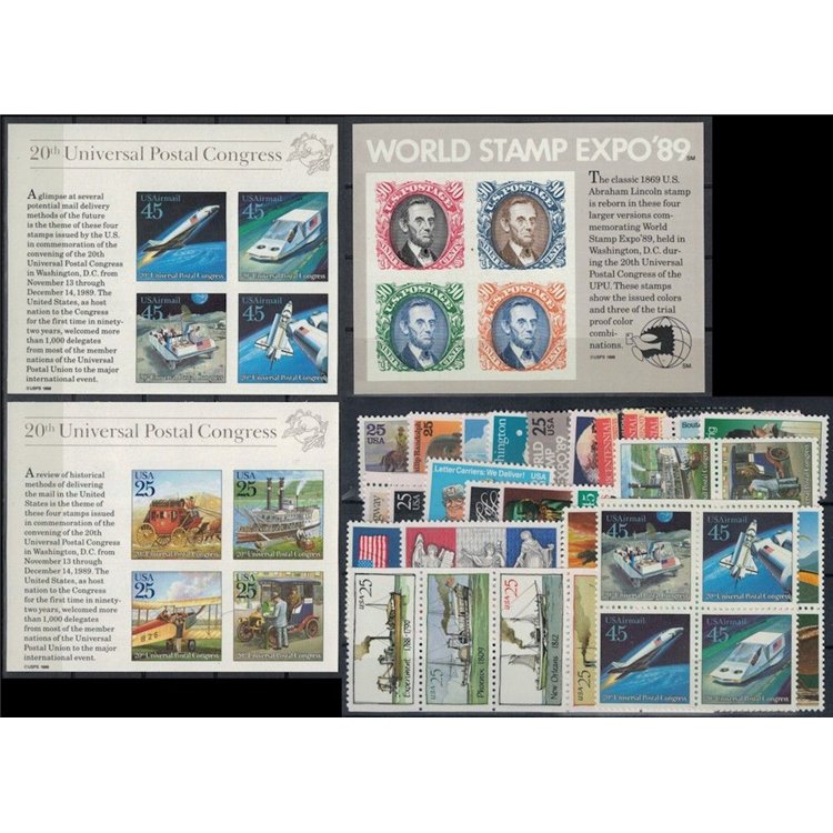 USA 1989 Complete vintage 39v + 3 s/s MNH**