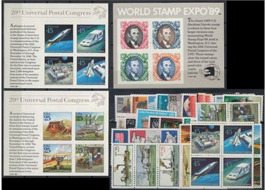 USA 1989 Annata completa 39v + 3 BF MNH**