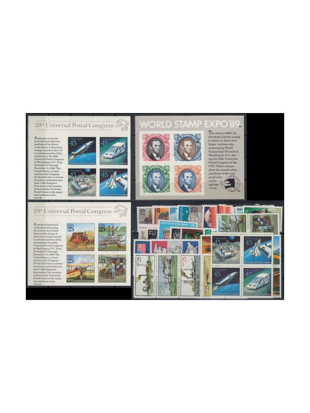 USA 1989 Annata completa 39v + 3 BF MNH**