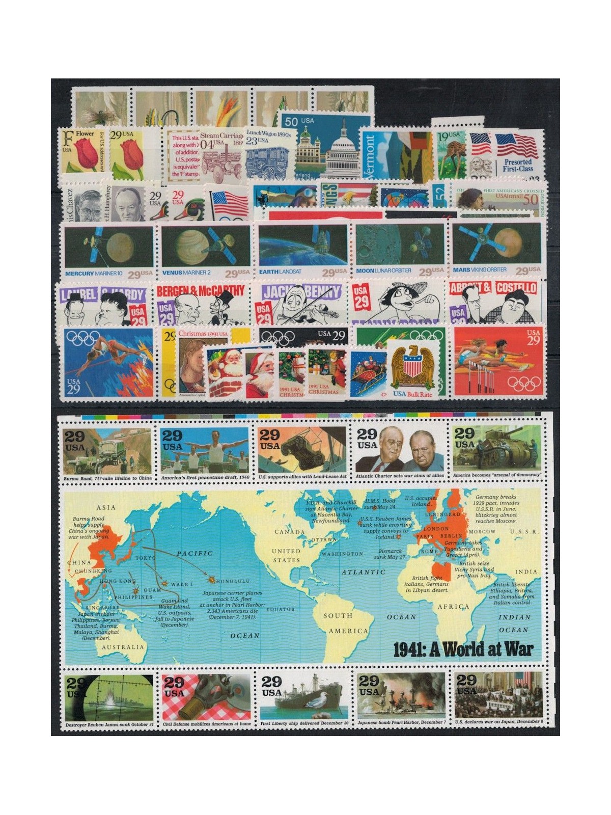 USA 1991 Complete vintage 75v + 1 s/s MNH**