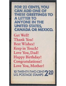 USA 1987 Greetings booklet MNH**