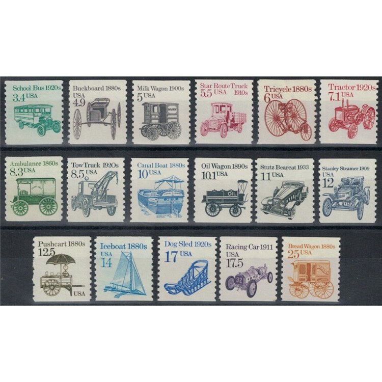 USA 1985-87 Transport 17v MNH**